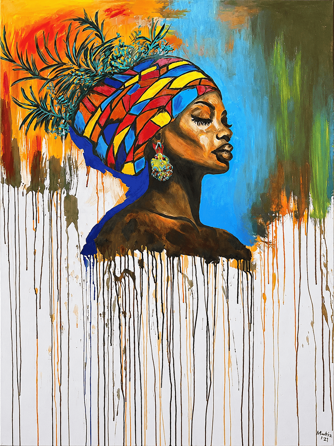 Unraveling painting by Khadija Kassi